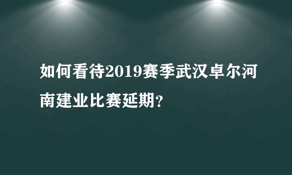 如何看待2019赛季武汉卓尔河南建业比赛延期？