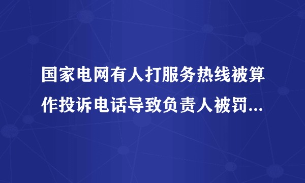 国家电网有人打服务热线被算作投诉电话导致负责人被罚款如何处理?