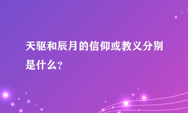 天驱和辰月的信仰或教义分别是什么？