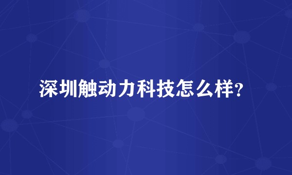 深圳触动力科技怎么样？