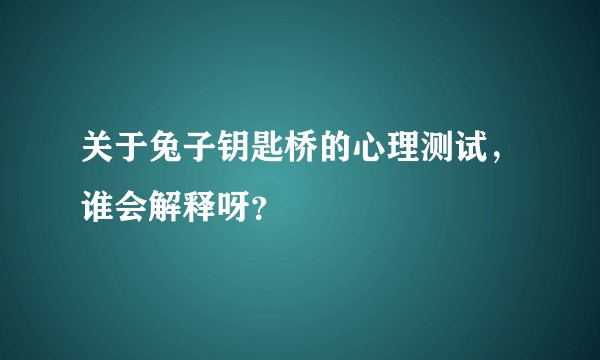 关于兔子钥匙桥的心理测试，谁会解释呀？