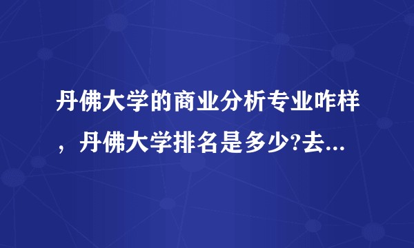 丹佛大学的商业分析专业咋样,丹佛大学排名是多少?去丹佛大学读该专业的研究生咋样