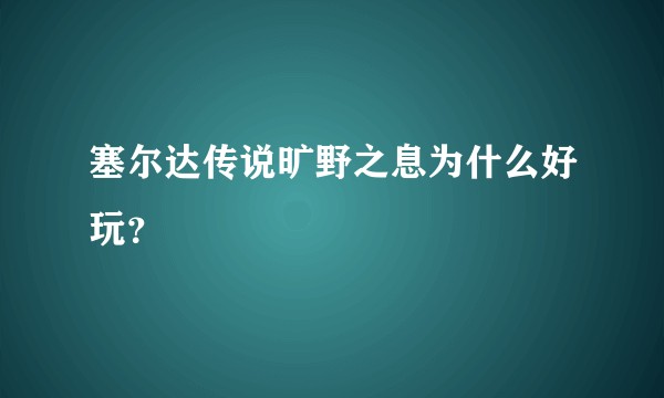 塞尔达传说旷野之息为什么好玩？