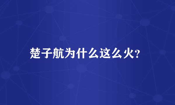 楚子航为什么这么火？