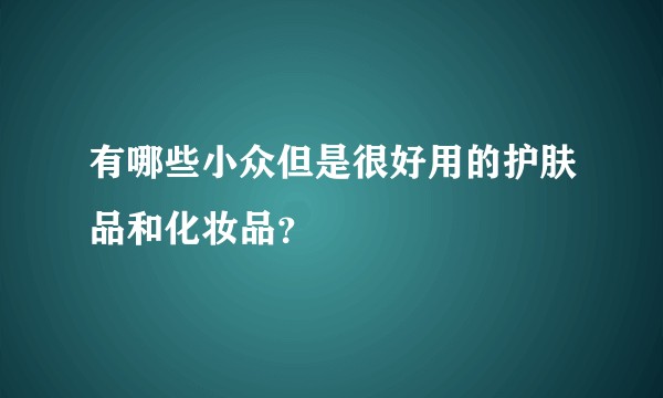 有哪些小众但是很好用的护肤品和化妆品？