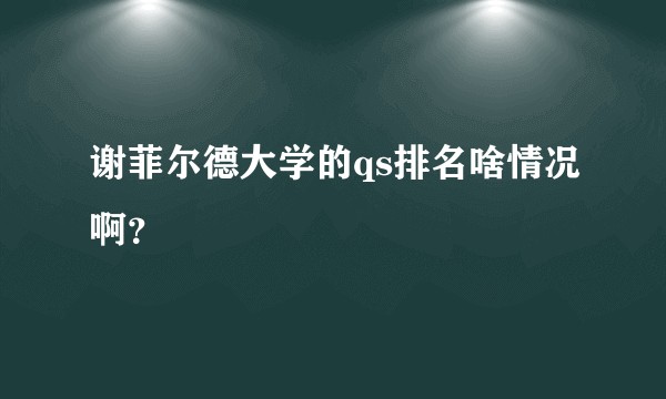 谢菲尔德大学的qs排名啥情况啊？