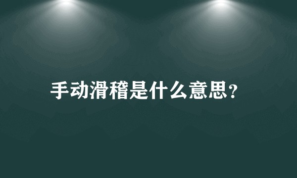 手动滑稽是什么意思？