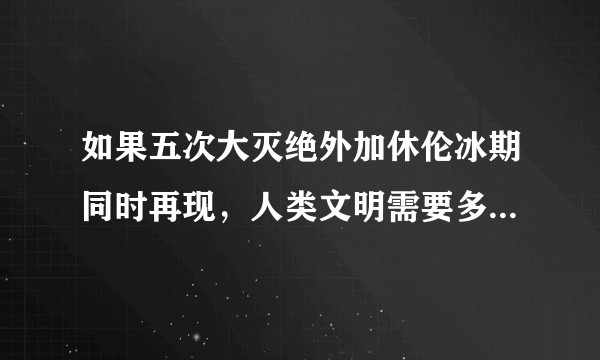 如果五次大灭绝外加休伦冰期同时再现，人类文明需要多少外挂才能抵御？