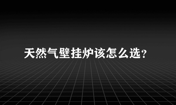 天然气壁挂炉该怎么选？