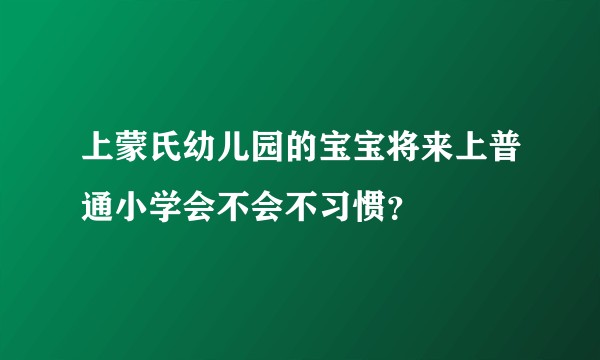 上蒙氏幼儿园的宝宝将来上普通小学会不会不习惯？