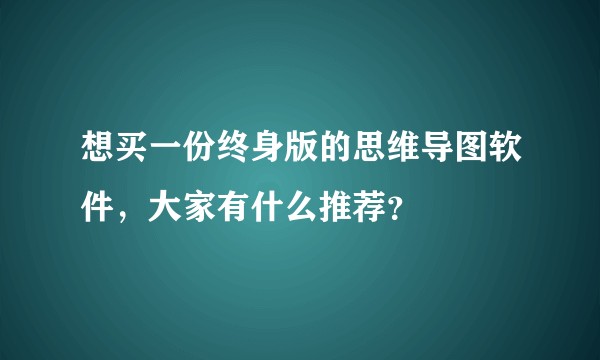 想买一份终身版的思维导图软件，大家有什么推荐？