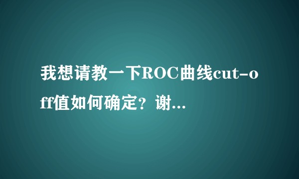 我想请教一下ROC曲线cut-off值如何确定？谢谢！！！?