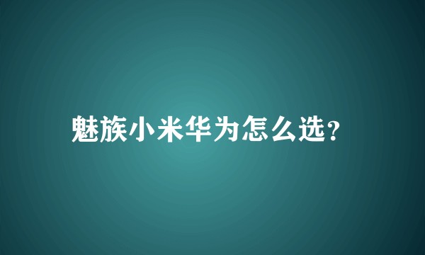 魅族小米华为怎么选？