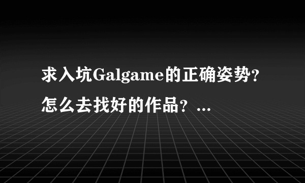 求入坑Galgame的正确姿势？怎么去找好的作品？有哪些看资讯方便的地方啊?