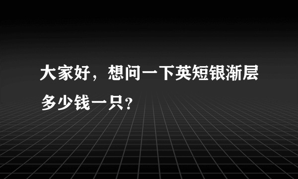 大家好，想问一下英短银渐层多少钱一只？