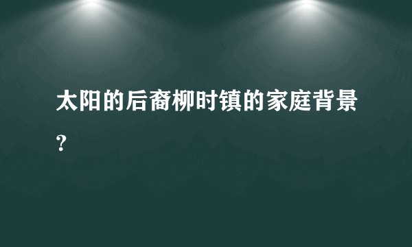 太阳的后裔柳时镇的家庭背景？