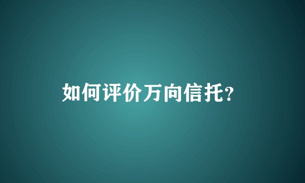 如何评价万向信托？