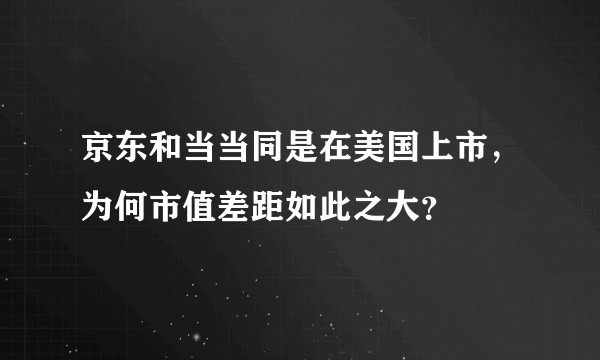 京东和当当同是在美国上市，为何市值差距如此之大？