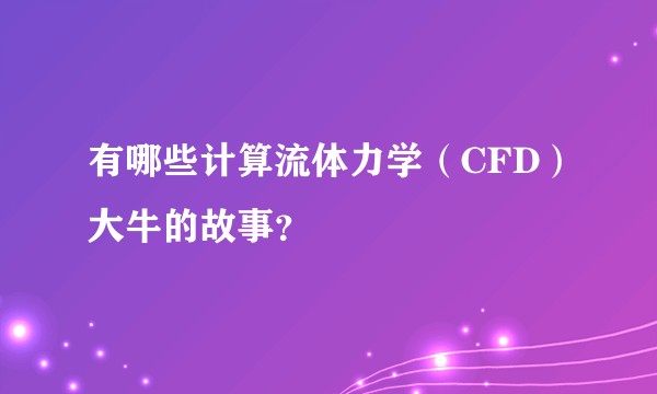 有哪些计算流体力学（CFD）大牛的故事？