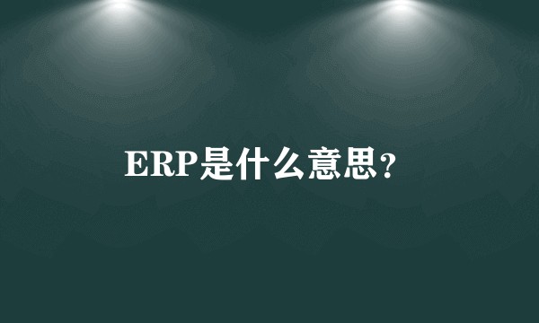 ERP是什么意思？