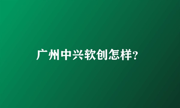 广州中兴软创怎样？