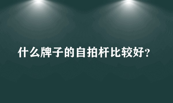 什么牌子的自拍杆比较好?