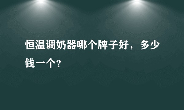 恒温调奶器哪个牌子好，多少钱一个？