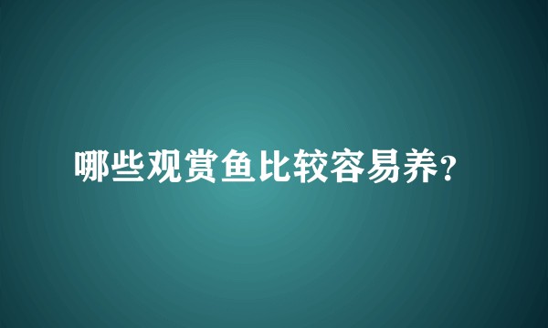哪些观赏鱼比较容易养？