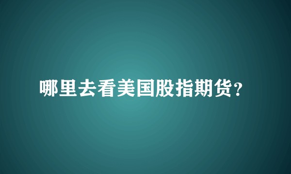 哪里去看美国股指期货？
