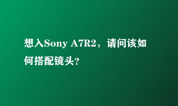 想入Sony A7R2，请问该如何搭配镜头？