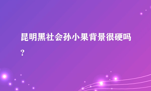 昆明黑社会孙小果背景很硬吗？