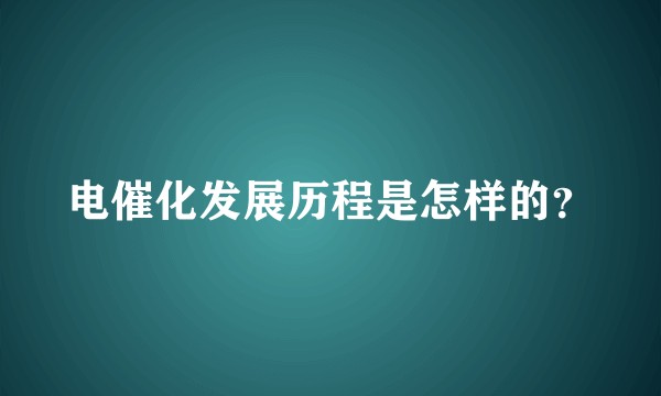 电催化发展历程是怎样的？